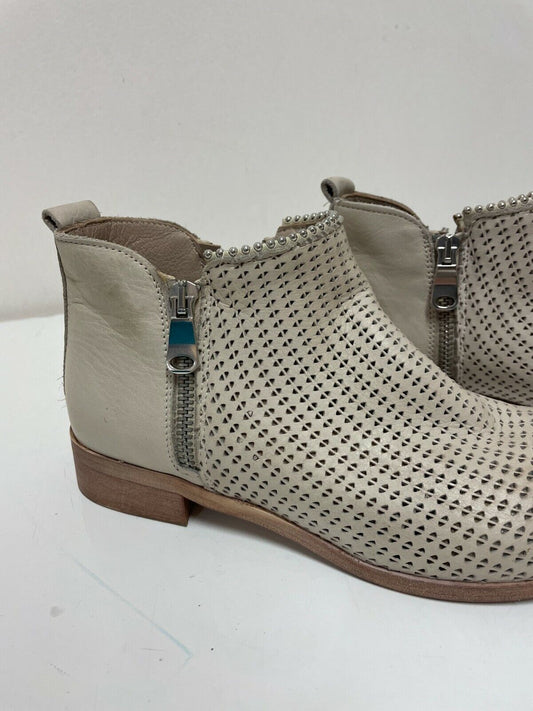 Saldi del 50% Divine Follie, stivaletto basso, beige, con cerniera laterale - TULYSTORE.COM